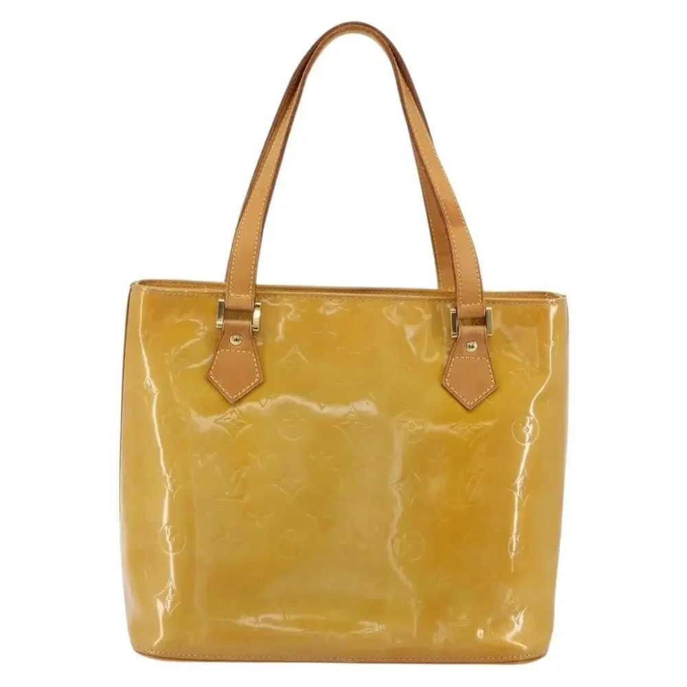 Louis Vuitton Monogram Vernis Houston Handbag Beige
